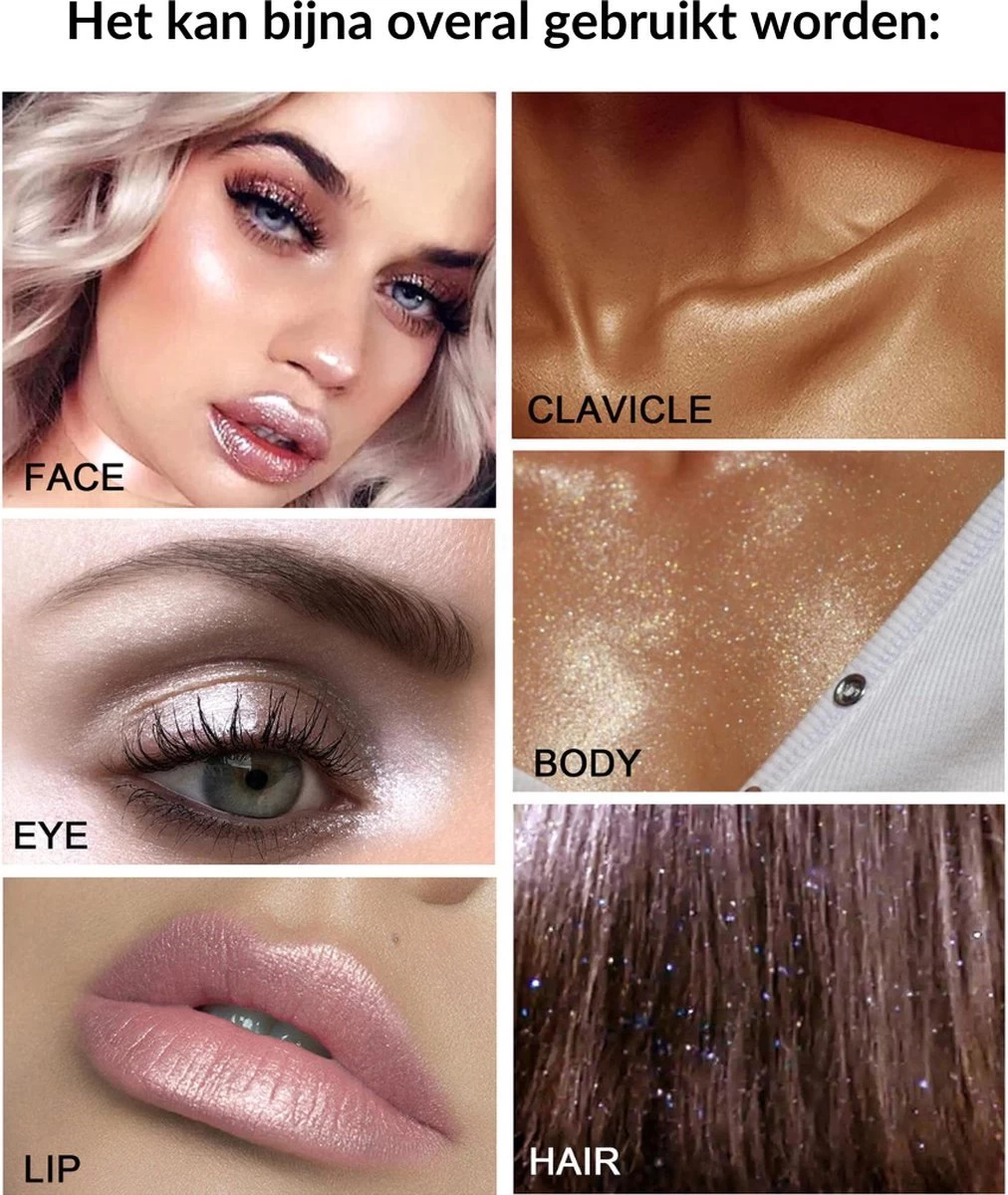 Polvo De Hadas - Highlighter - Glitter - Kleur Goudbruin (Trend) 2 Polvo De Hadas - Highlighter - Glitter - Kleur Goudbruin (Trend) - Afbeelding 2