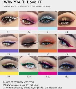 HANDAIYAN® | Liquid Eyeliner | Set Van 12 Kleuren | Gekleurde Eyeliner Set | Make Up | Waterproof | Langhoudend -Make-Up Poeder Verkoop 1021x1200 1