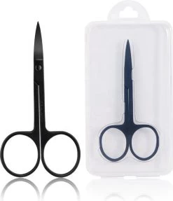 Medies - Professionele Schaar Voor Wenkbrauwen | Wenkbrauw Schaartje | Wenkbrauwschaar | Wenkbrauw Schaar | Gebogen Schaar| Schaar Voor Baard | Wenkbrauw Trimmer | Baardschaar - RVS - Zwart