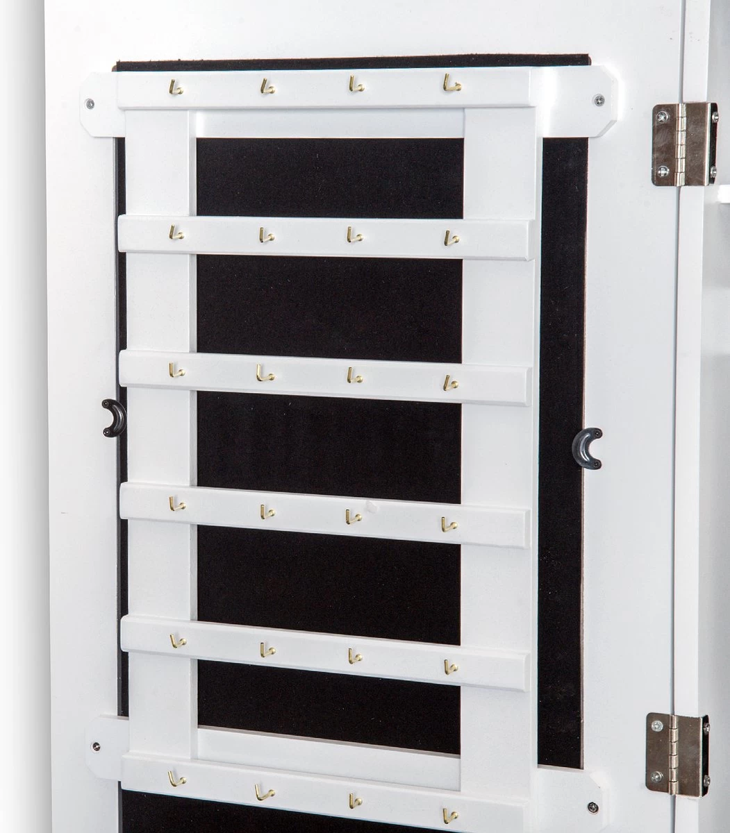 HOMCOM 2-in-1 Sieradenkast Wandspiegel Spiegelkast Sieraden Ladekast Spiegel 833-102WT 3 HOMCOM 2-in-1 Sieradenkast Wandspiegel Spiegelkast Sieraden Ladekast Spiegel 833-102WT - Afbeelding 3