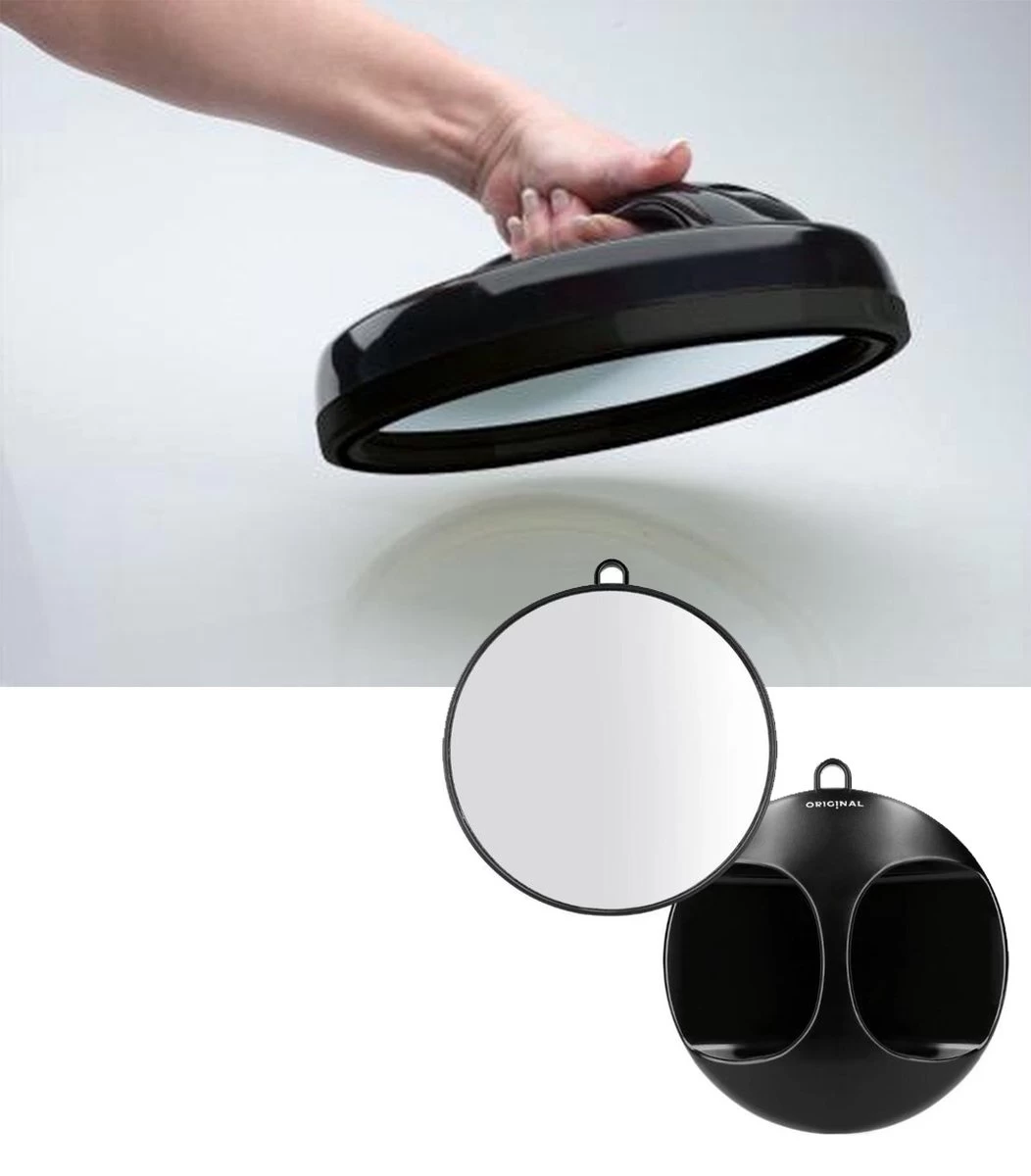 Femas Handspiegel - Hand Mirror - Kappersspiegel - 29 Cm Rond - Zwart 2 Femas Handspiegel - Hand Mirror - Kappersspiegel - 29 Cm Rond - Zwart - Afbeelding 2