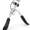 INTER-ESQUE® Wimperkruller Met Kam - Eyelash Curler + 5x Gratis Extra Siliconen Pad - Zwart/Zilver