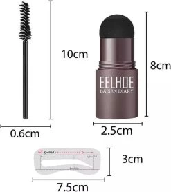 Wenkbrauw Stempel- Poeder - Herbruikbaar - Donker Bruin - Wenkbrauwstempel- Inclusief Sjablonen - Natuurlijke Kleur- Vegan | Eyebrow Powder | Cadeau Voor Haar -Make-Up Poeder Verkoop 1065x1200 2