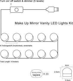 Merkloos LED Spiegel | 10 LEDS | Make-up Spiegel | Helderheid Aanpasbaar | USB Voeding | Geheugenfunctie 11 Merkloos LED Spiegel | 10 LEDS | Make-up Spiegel | Helderheid Aanpasbaar | USB Voeding | Geheugenfunctie -Make-Up Poeder Verkoop 1085x1200 2