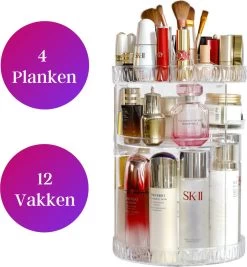 LuZana Make-Up Organizer - Beauty Organizer Voor Make Up - 360° Roterend - Opbergbox - Opbergdoos Cosmetica - Sieradendoos - Nagellak - Lippenstift - Transparant - Cadeautje Voor Vrouw -Make-Up Poeder Verkoop 1109x1200 5