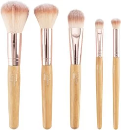 Make Up Brush - Oogschaduw - Cosmetica Kwasten / Borstels - Cosmetica - Blending Make Up Kwast - Make Up Set - Bamboe Kwasten - Make-Up Accessories - Poederkwast - Foundation Make Up Set 5 Delig -