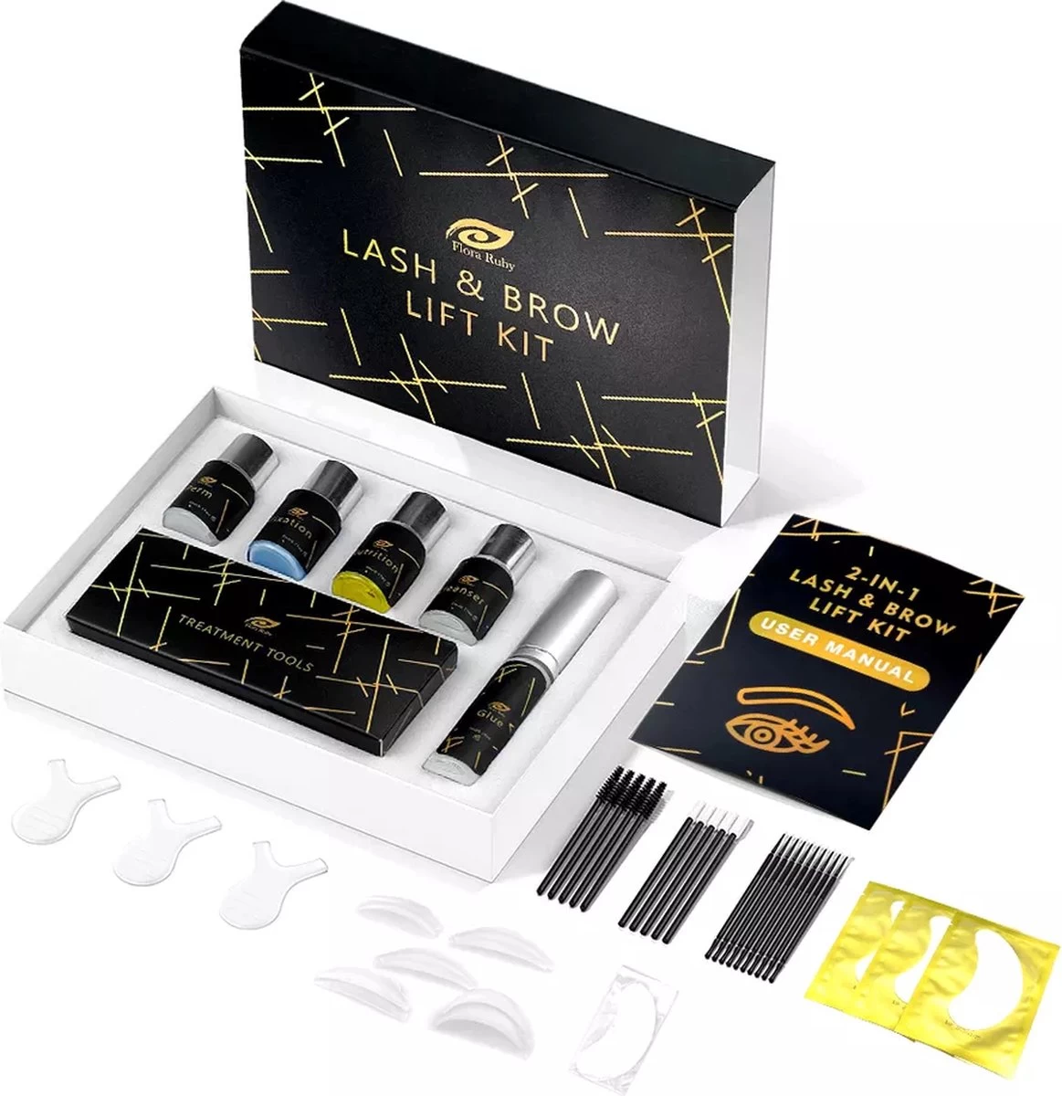 Flora Ruby - Wimper & Wenkbrauw Lifting Set 2 In 1 - Professionele 2 In 1 Lash Lift & Brow Lamination Kit - Permanente Wimperkruller 3 Flora Ruby - Wimper & Wenkbrauw Lifting Set 2 In 1 - Professionele 2 In 1 Lash Lift & Brow Lamination Kit - Permanente Wimperkruller - Afbeelding 3