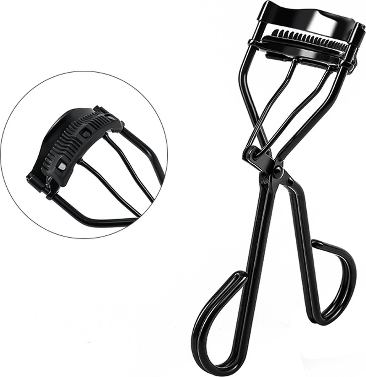 INTER-ESQUE® Wimperkruller - Eyelash Curler + 3x Gratis Extra Siliconen Pad & 3x Extra Kam - Zwart 2 INTER-ESQUE® Wimperkruller - Eyelash Curler + 3x Gratis Extra Siliconen Pad & 3x Extra Kam - Zwart - Afbeelding 2