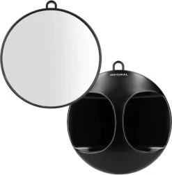 Femas Handspiegel - Hand Mirror - Kappersspiegel - 29 Cm Rond - Zwart