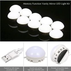 Merkloos LED Spiegel | 10 LEDS | Make-up Spiegel | Helderheid Aanpasbaar | USB Voeding | Geheugenfunctie 9 Merkloos LED Spiegel | 10 LEDS | Make-up Spiegel | Helderheid Aanpasbaar | USB Voeding | Geheugenfunctie -Make-Up Poeder Verkoop 1192x1200 7