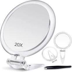 5 Inch, 20x Vergrotende Spiegel, Tweezijdige Spiegel, 20X/1x Vergroting, Opvouwbare Make-upspiegel Met Handheld/standaard, Gebruik Voor Make-up Toepassing, Pincet, En Mee-eter/smetverwijdering. (zilver) 12 5 Inch, 20x Vergrotende Spiegel, Tweezijdige Spiegel, 20X/1x Vergroting, Opvouwbare Make-upspiegel Met Handheld/standaard, Gebruik Voor Make-up Toepassing, Pincet, En Mee-eter/smetverwijdering. (zilver) -Make-Up Poeder Verkoop 1192x1200 9
