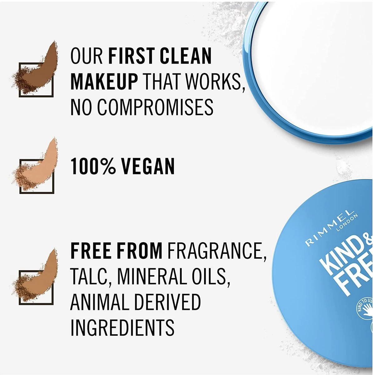 Rimmel London KIND & FREE Vegan Pressed Powder Gezichtspoeder 01 Translucent 7 Rimmel London KIND & FREE Vegan Pressed Powder Gezichtspoeder 01 Translucent - Afbeelding 7
