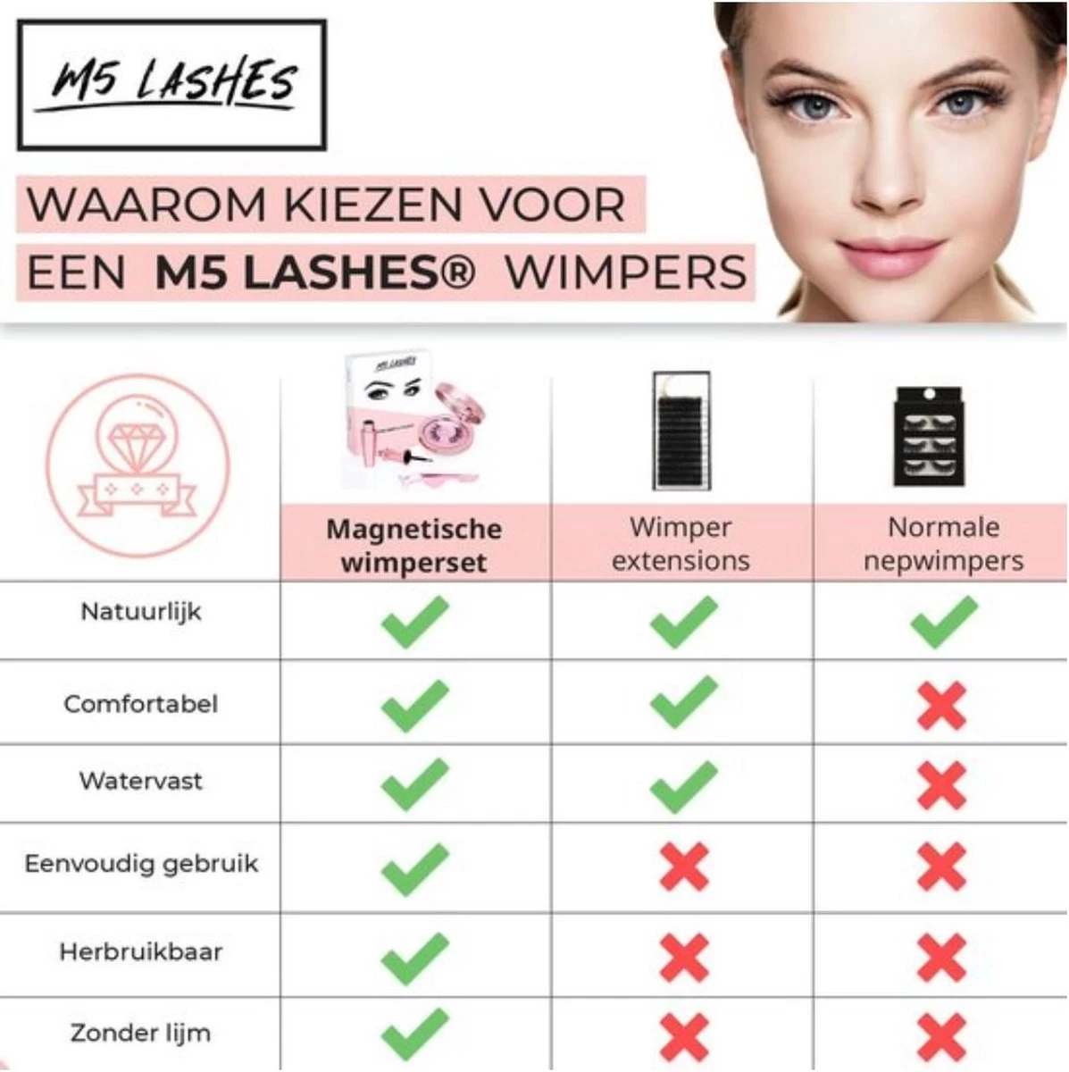 Nepwimers Zonder Lijm | Magnetische Wimpers | Eyeliners | Diamond Wimpers | Pincet | Wimperset | Model Diamond | Fake Lashes | M5 Lashes Diamond Set | Herbruikbare Wimpers | 3D Wimpers | Kit | Waterbestendig | Natuurlijke Wimpers | Waterproof 2 Nepwimers Zonder Lijm | Magnetische Wimpers | Eyeliners | Diamond Wimpers | Pincet | Wimperset | Model Diamond | Fake Lashes | M5 Lashes Diamond Set | Herbruikbare Wimpers | 3D Wimpers | Kit | Waterbestendig | Natuurlijke Wimpers | Waterproof - Afbeelding 2