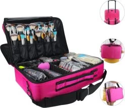 Cosmetica Koffer - Make-up Koffer Met Verstelbare Vakken - Visagie En Nagelstyliste Beauty Koffer - 37x27x13CM - Roze 21 Cosmetica Koffer - Make-up Koffer Met Verstelbare Vakken - Visagie En Nagelstyliste Beauty Koffer - 37x27x13CM - Roze -Make-Up Poeder Verkoop 1200x1034 3