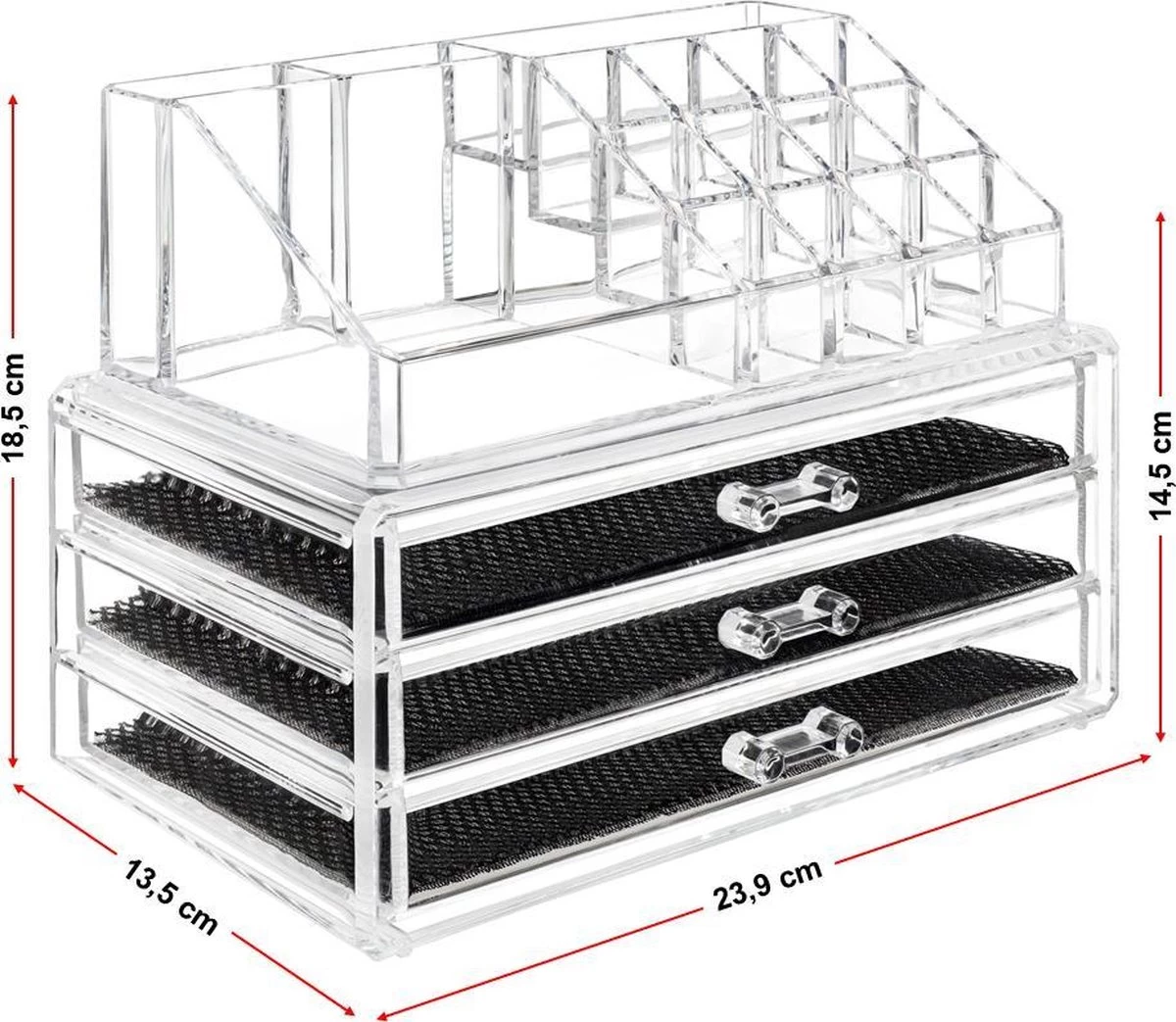 Merkloos Make-up Organizer, Make Up Opberger, 3 Laden, Opbergdoos, Make-up Bewaardoos 3 Merkloos Make-up Organizer, Make Up Opberger, 3 Laden, Opbergdoos, Make-up Bewaardoos - Afbeelding 3