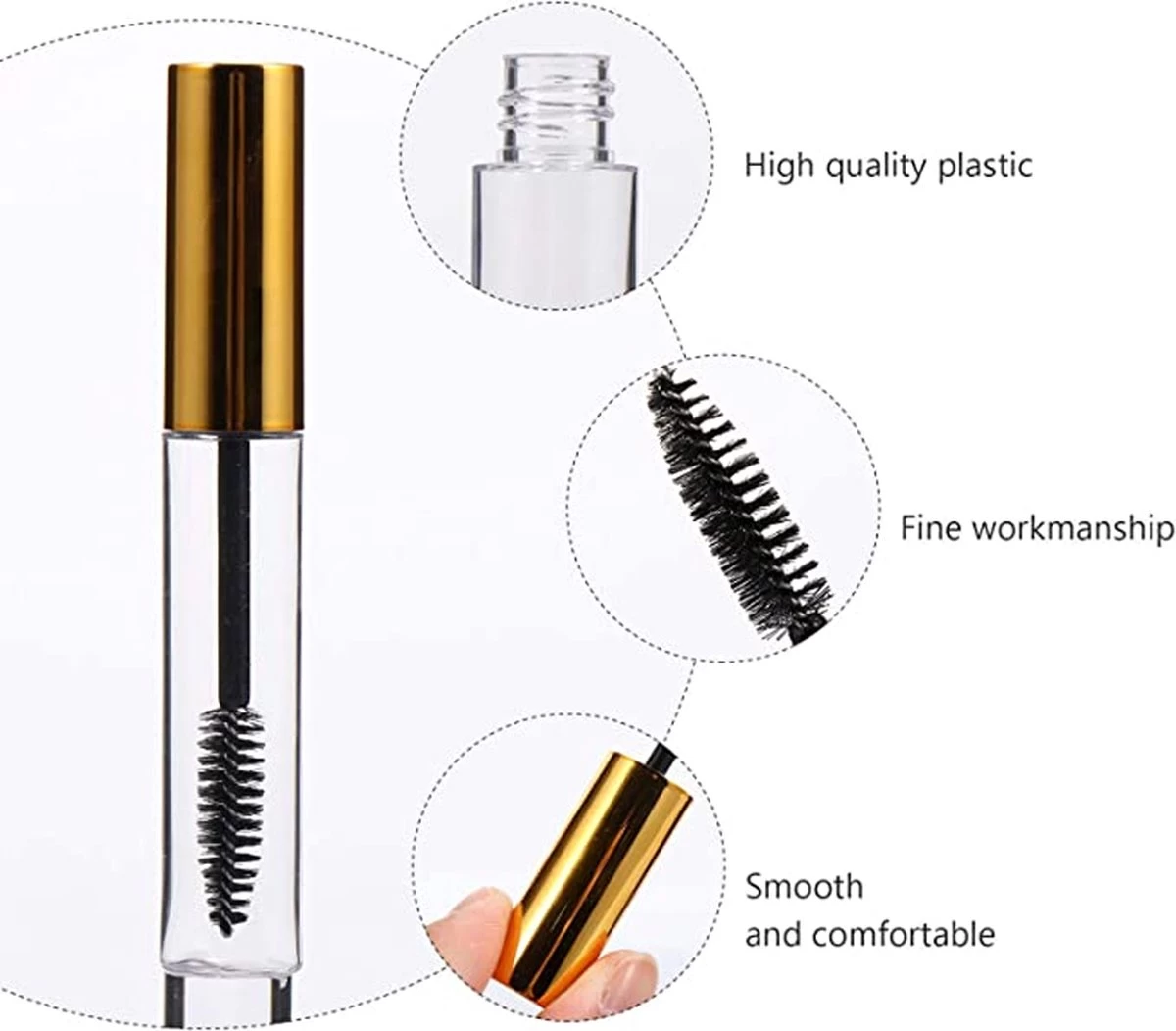 Mascara Tube Leeg - Premium Gold - Goud - 5 Tubes XL - Mascara Leeg - Mascara Flesje - Lege Tube 2 Mascara Tube Leeg - Premium Gold - Goud - 5 Tubes XL - Mascara Leeg - Mascara Flesje - Lege Tube - Afbeelding 2