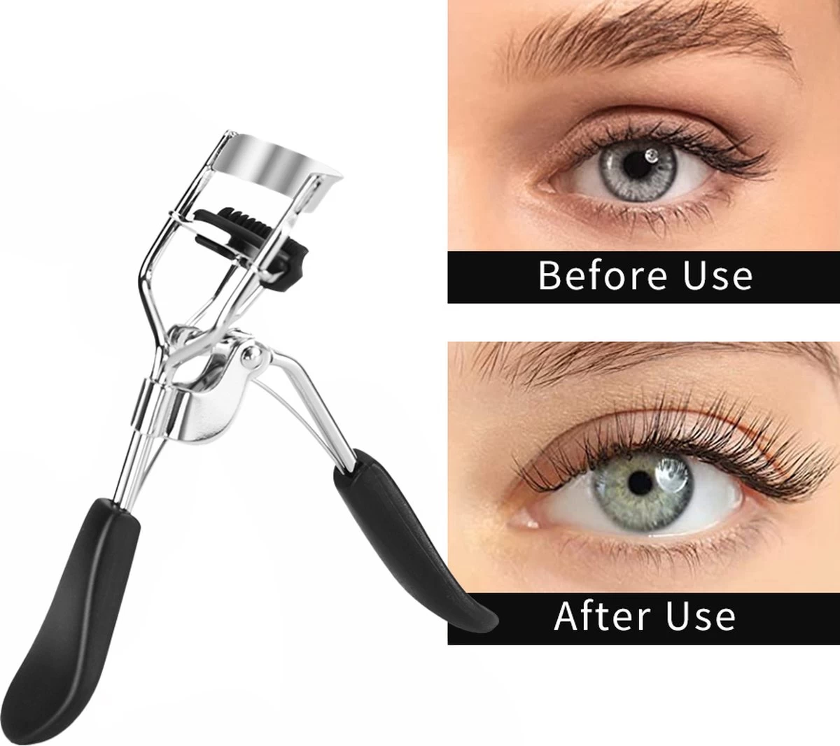 INTER-ESQUE® Wimperkruller Met Kam - Eyelash Curler + 5x Gratis Extra Siliconen Pad - Zwart/Zilver 5 INTER-ESQUE® Wimperkruller Met Kam - Eyelash Curler + 5x Gratis Extra Siliconen Pad - Zwart/Zilver - Afbeelding 5