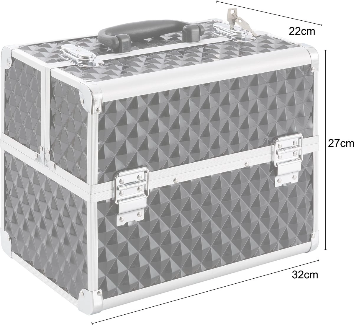 AREBOS Cosmeticakoffer Beauty Case Multikoffer 15 L Zwart 4 AREBOS Cosmeticakoffer Beauty Case Multikoffer 15 L Zwart - Afbeelding 4