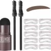 Wenkbrauw Stempel- Poeder - Herbruikbaar - Donker Bruin - Wenkbrauwstempel- Inclusief Sjablonen - Natuurlijke Kleur- Vegan | Eyebrow Powder | Cadeau Voor Haar