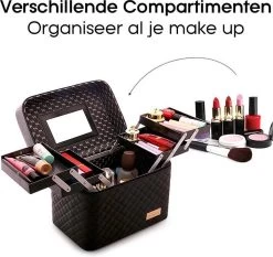 Confibel Make Up Koffer - Uitklapbaar - 5 Opbergbakken - Met Spiegel - Zwart 26 Confibel Make Up Koffer - Uitklapbaar - 5 Opbergbakken - Met Spiegel - Zwart -Make-Up Poeder Verkoop 1200x1132 3