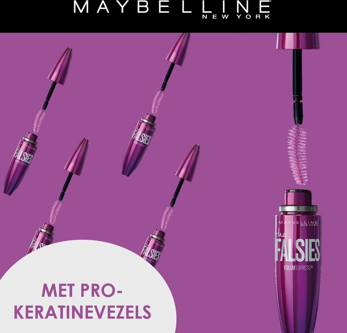 Maybelline Volum'Express Falsies - Zwart - Mascara 14 Maybelline Volum'Express Falsies - Zwart - Mascara - Afbeelding 14