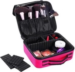 Cosmetica Koffer - Make-up Koffer Met Verstelbare Vakken - Visagie En Nagelstyliste Beauty Koffer - 26x23x9CM - Roze -Make-Up Poeder Verkoop 1200x1153 4