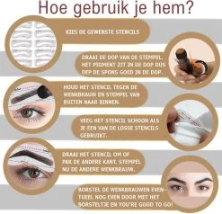 Merkloos Wenkbrauw Stempel – Brow Stamp – Stempelset – Make Up – Bruin – Incl. 34 Sjablonen – Incl. Wenkbrauw Borstel – Waterproof - Herbruikbaar - Cadeau Voor Haar -Make-Up Poeder Verkoop 1200x1158 20