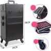 Beautycase / Beautykoffer / Trolley Voor Opbergen Van Uw Persoonlijke Verzorgingsproducten In 3 In 1 Van Aluminium - Bekleed Zwart Fluweel - 8wielen - Kapper - Tattoo - Nagel - Visagie - Make-up - Cosmetica - Schmink - Beauty Case / Beauty Koffer