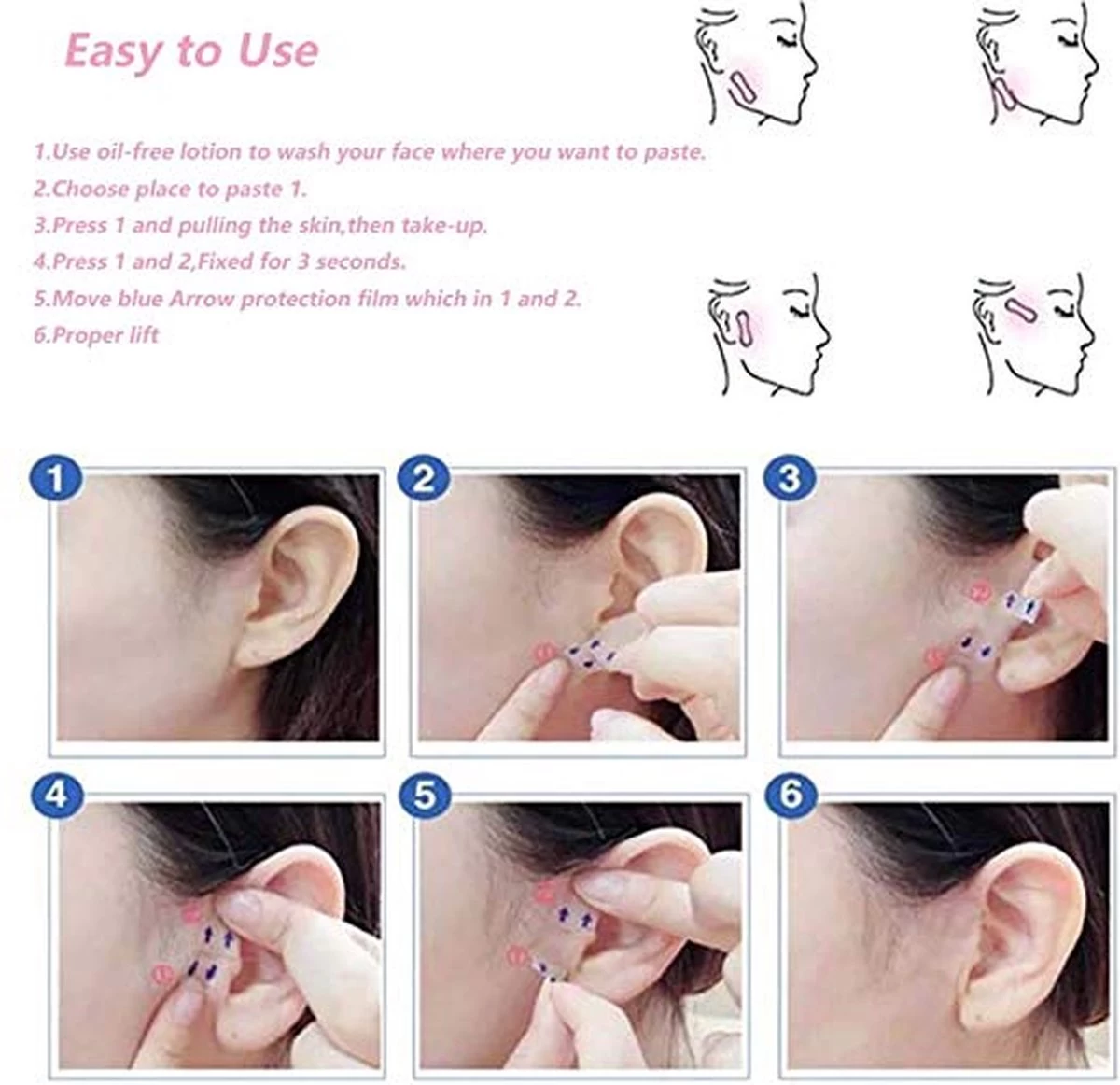 Facelift Tape - Face Tape - Gezicht Tape - Face Tape Lift - Beauty Tape - 40 Stuks 3 Facelift Tape - Face Tape - Gezicht Tape - Face Tape Lift - Beauty Tape - 40 Stuks - Afbeelding 3