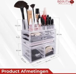 Beauty Attraction Make Up Organizer – Opbergdoos – Nagellak – Organizer 22 X 2,12 X 5,8 CM – 24 X 15 X 11 CM – Transparant -Make-Up Poeder Verkoop 1200x1169 5