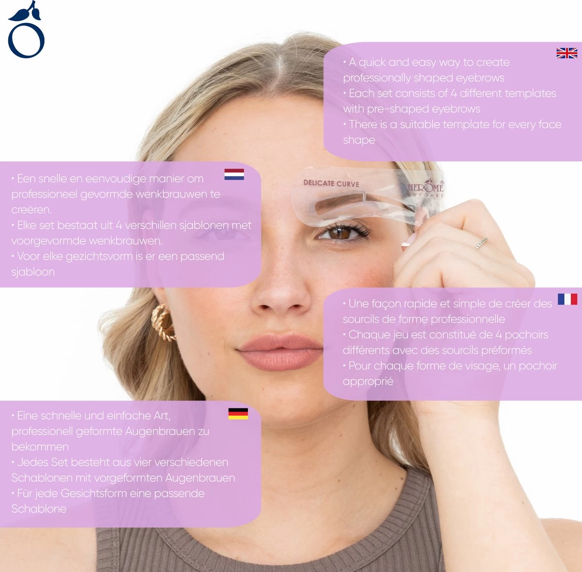 Herome Eye Care Wenkbrauwsjablonen Brow Stencils - Creëer De Perfecte Wenkbrauwen - 4 Stuks 2 Herome Eye Care Wenkbrauwsjablonen Brow Stencils - Creëer De Perfecte Wenkbrauwen - 4 Stuks - Afbeelding 2