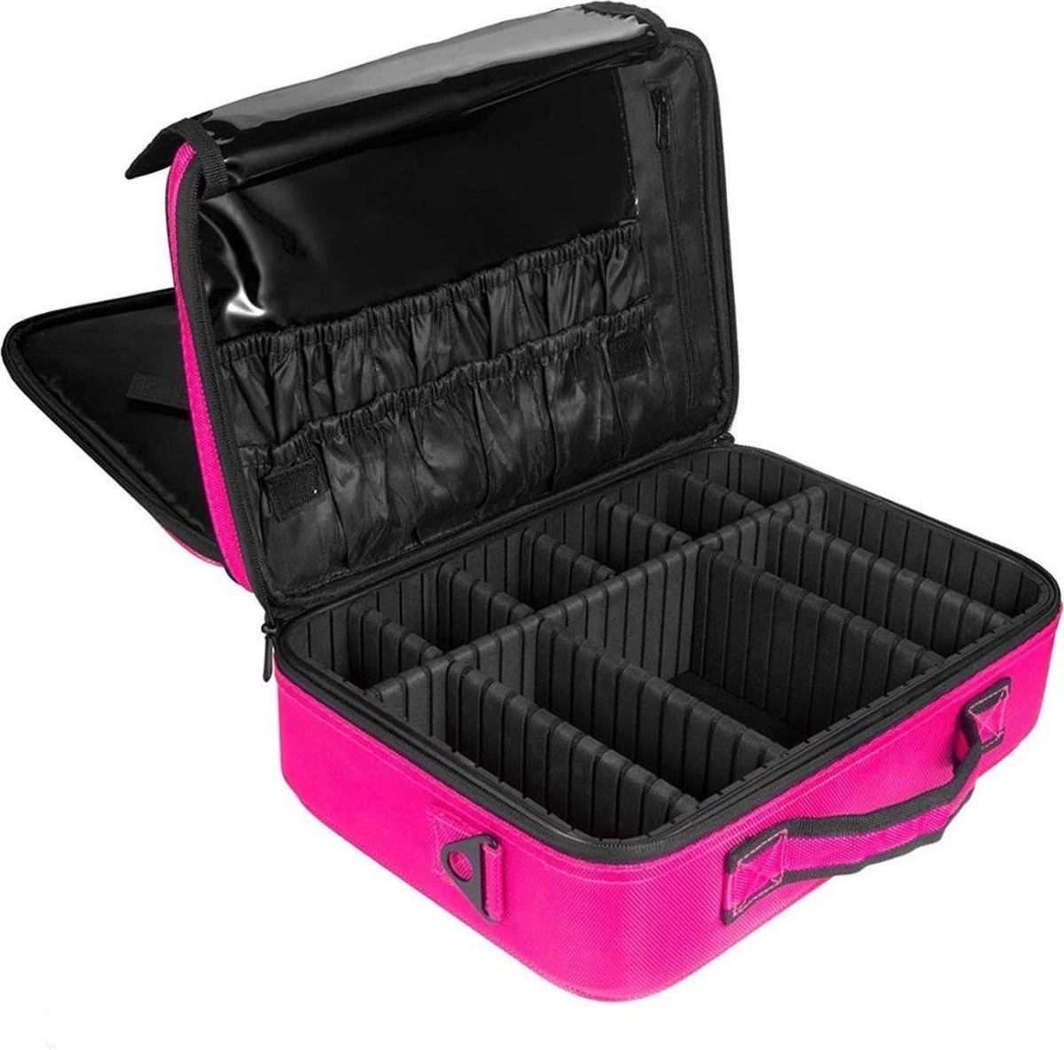 Cosmetica Koffer - Make-up Koffer Met Verstelbare Vakken - Visagie En Nagelstyliste Beauty Koffer - 37x27x13CM - Roze 11 Cosmetica Koffer - Make-up Koffer Met Verstelbare Vakken - Visagie En Nagelstyliste Beauty Koffer - 37x27x13CM - Roze - Afbeelding 11