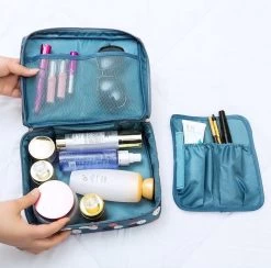 Merkloos Reis Toilet Bag Make Up Organizer - Toillettas - Cosmetica Etui - Travel Organizer - Reisartikelen - Reizen Accessoires -Make-Up Poeder Verkoop 1200x1186 5
