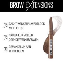 Maybelline Brow Extensions - 02 Soft Brown - Bruin Wenkbrauwpotlood - 10,5 Gr. -Make-Up Poeder Verkoop 1200x1188 5