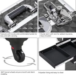 Monkey's Aluminium Kapperskoffer - Zwart - Beauty Case - Cosmeticakoffer - Make-upkoffer - Trolley - 360 Graden Wielen - 34 X 24 X 55.5 Cm -Make-Up Poeder Verkoop 1200x1190 15