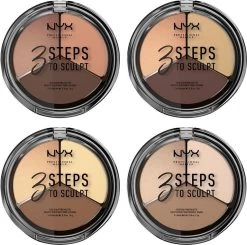 NYX Professional Makeup 3 Steps To Sculpt Face Sculpting Palette - Light 3STS02 - Highlighter En Contouring Make-up - 15 Gr -Make-Up Poeder Verkoop 1200x1192 4