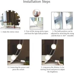 Merkloos LED Spiegel | 10 LEDS | Make-up Spiegel | Helderheid Aanpasbaar | USB Voeding | Geheugenfunctie 10 Merkloos LED Spiegel | 10 LEDS | Make-up Spiegel | Helderheid Aanpasbaar | USB Voeding | Geheugenfunctie -Make-Up Poeder Verkoop 1200x1196 12