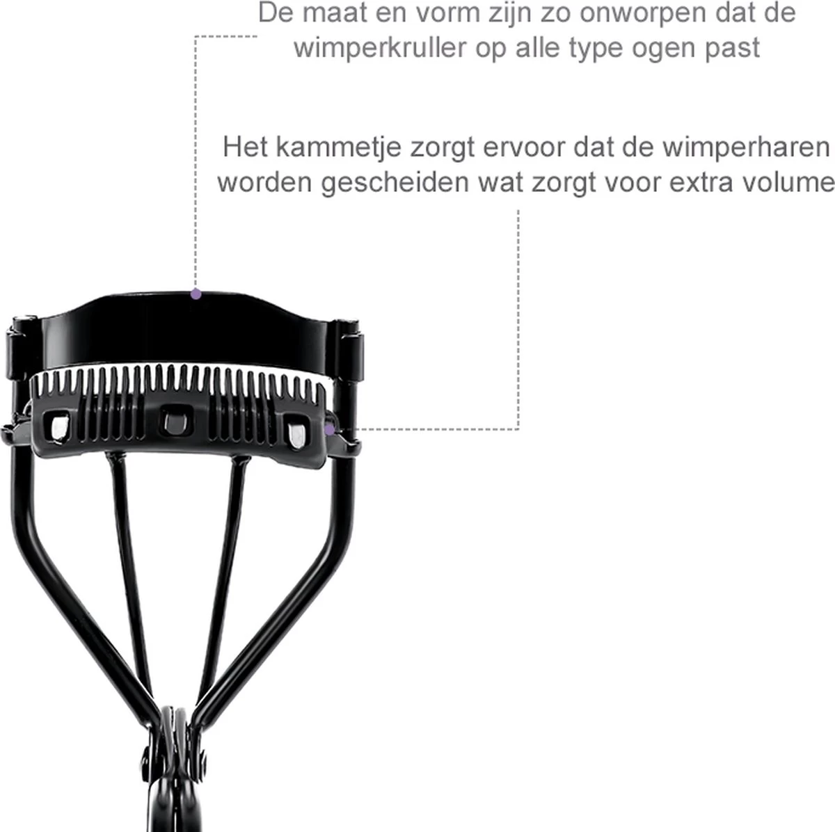 INTER-ESQUE® Wimperkruller - Eyelash Curler + 3x Gratis Extra Siliconen Pad & 3x Extra Kam - Zwart 6 INTER-ESQUE® Wimperkruller - Eyelash Curler + 3x Gratis Extra Siliconen Pad & 3x Extra Kam - Zwart - Afbeelding 6