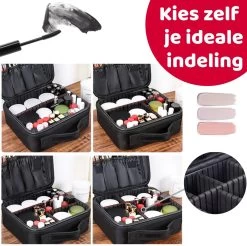 Mmoods Make-up Koffer – Make Up Tas Reizen – Makeup Organizer Verstelbaar -Beautycase Waterdicht – Make-up Tasje Voor Onderweg – Toilettas Voor Cosmetica Zwart -Make-Up Poeder Verkoop 1200x1197 41