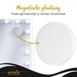 Novalie Hollywood Spiegel Met Verlichting - 65 Cm X 50 Cm - Make Up Spiegel Met Led Lampen – Visagie – Dimbaar / 3 Lichtstanden – Voor Hem / Haar Cadeau – 10x Vergroting – Met Tru-Daylight Verlichting – Wit -Make-Up Poeder Verkoop 1200x1200 1028