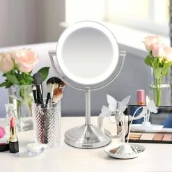 HoMedics MIR8150 Dubbelzijdige Make Up Spiegel Met Verlichting - Vrijstaand - 7x Vergroting - Spiegel Met Ringverlichting -Make-Up Poeder Verkoop 1200x1200 1069
