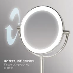 HoMedics MIR8150 Dubbelzijdige Make Up Spiegel Met Verlichting - Vrijstaand - 7x Vergroting - Spiegel Met Ringverlichting -Make-Up Poeder Verkoop 1200x1200 1071