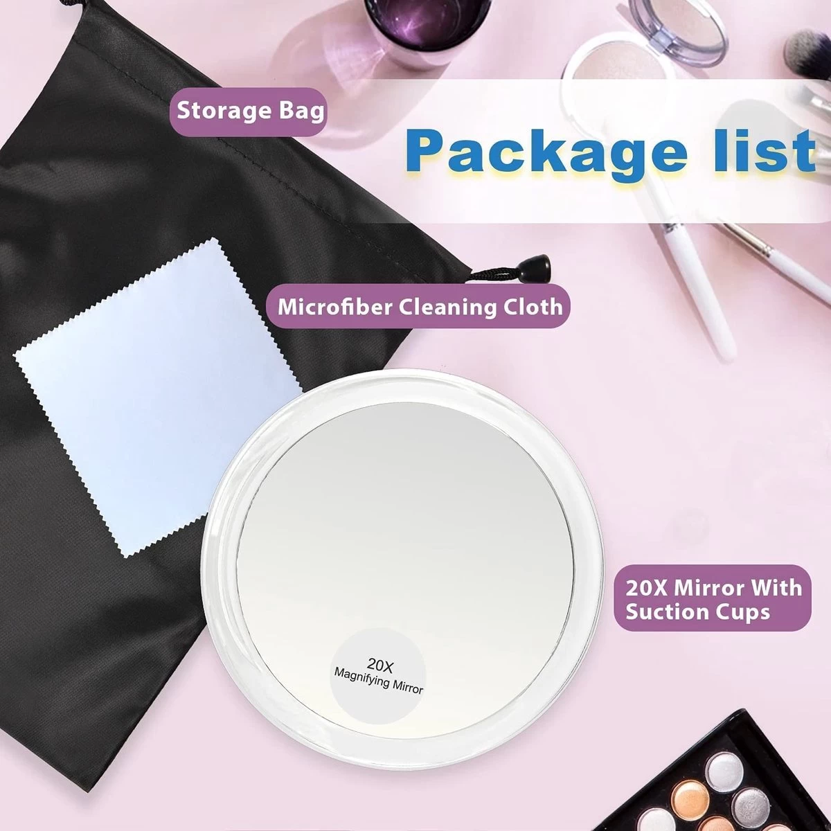 6 Inch, 20 X Vergrotende Spiegel Met Zuignappen, Gebruik Voor Make-up Applicatie, Pincet En Mee-eter/onzuiverheid, Transparant 5 6 Inch, 20 X Vergrotende Spiegel Met Zuignappen, Gebruik Voor Make-up Applicatie, Pincet En Mee-eter/onzuiverheid, Transparant - Afbeelding 5