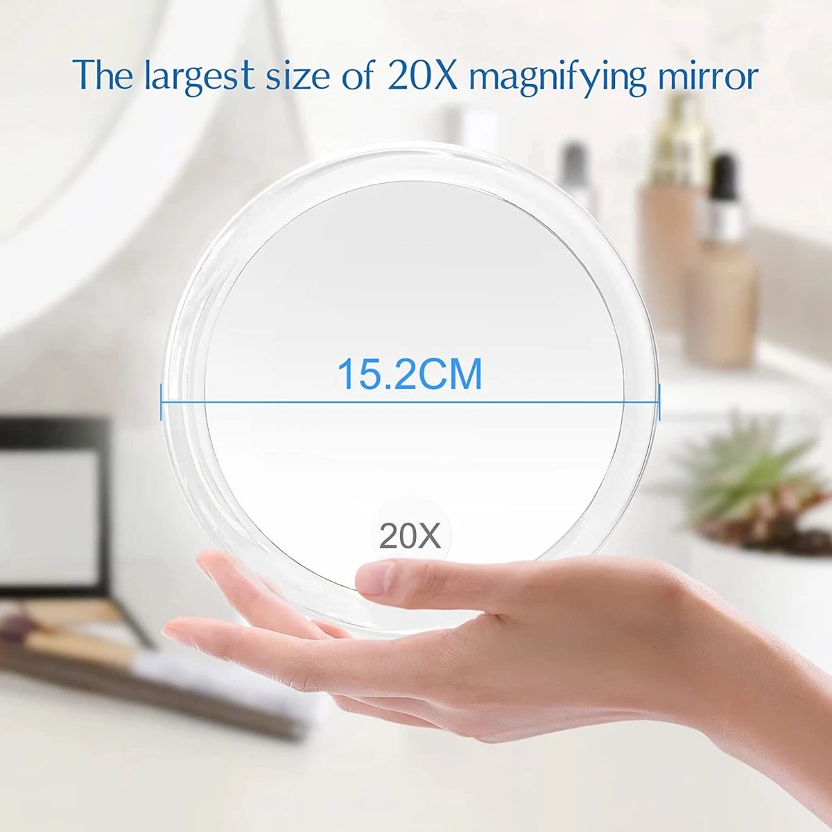 6 Inch, 20 X Vergrotende Spiegel Met Zuignappen, Gebruik Voor Make-up Applicatie, Pincet En Mee-eter/onzuiverheid, Transparant 6 6 Inch, 20 X Vergrotende Spiegel Met Zuignappen, Gebruik Voor Make-up Applicatie, Pincet En Mee-eter/onzuiverheid, Transparant - Afbeelding 6