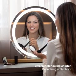 Nuvoo Make-up Spiegel - Visagie Spiegel - Hollywood Spiegel - Diameter 50cm - 3 Licht Tinten - Dimbaar - USB Telefoonoplader - Goud 16 Nuvoo Make-up Spiegel - Visagie Spiegel - Hollywood Spiegel - Diameter 50cm - 3 Licht Tinten - Dimbaar - USB Telefoonoplader - Goud -Make-Up Poeder Verkoop 1200x1200 1125