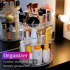 LuZana Make-Up Organizer - Beauty Organizer Voor Make Up - 360° Roterend - Opbergbox - Opbergdoos Cosmetica - Sieradendoos - Nagellak - Lippenstift - Transparant - Cadeautje Voor Vrouw -Make-Up Poeder Verkoop 1200x1200 1226