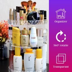 LuZana Make-Up Organizer - Beauty Organizer Voor Make Up - 360° Roterend - Opbergbox - Opbergdoos Cosmetica - Sieradendoos - Nagellak - Lippenstift - Transparant - Cadeautje Voor Vrouw -Make-Up Poeder Verkoop 1200x1200 1228
