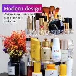 LuZana Make-Up Organizer - Beauty Organizer Voor Make Up - 360° Roterend - Opbergbox - Opbergdoos Cosmetica - Sieradendoos - Nagellak - Lippenstift - Transparant - Cadeautje Voor Vrouw -Make-Up Poeder Verkoop 1200x1200 1229