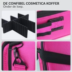 Cosmetica Koffer - Make-up Koffer Met Verstelbare Vakken - Visagie En Nagelstyliste Beauty Koffer - 26x23x9CM - Roze -Make-Up Poeder Verkoop 1200x1200 1259
