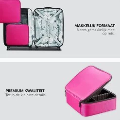 Cosmetica Koffer - Make-up Koffer Met Verstelbare Vakken - Visagie En Nagelstyliste Beauty Koffer - 26x23x9CM - Roze -Make-Up Poeder Verkoop 1200x1200 1260